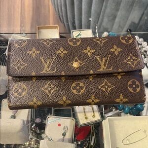 Louis Vuitton Brown and Gold Monogram Wallet